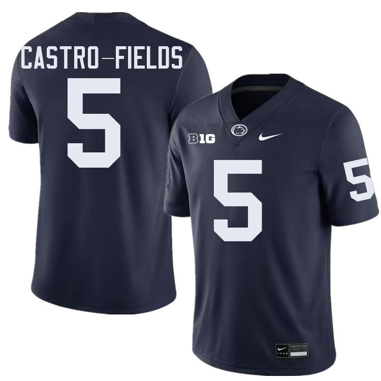 Tariq Castro-Fields Penn State Jersey,PSU Nittany Lions #5 Tariq Castro-Fields Football Jersey-Navy